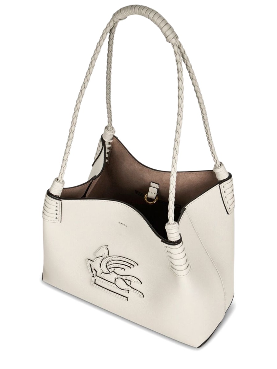 Etro Neutrals Libra Winged Horse Embossed Shopping Bag Neutraal