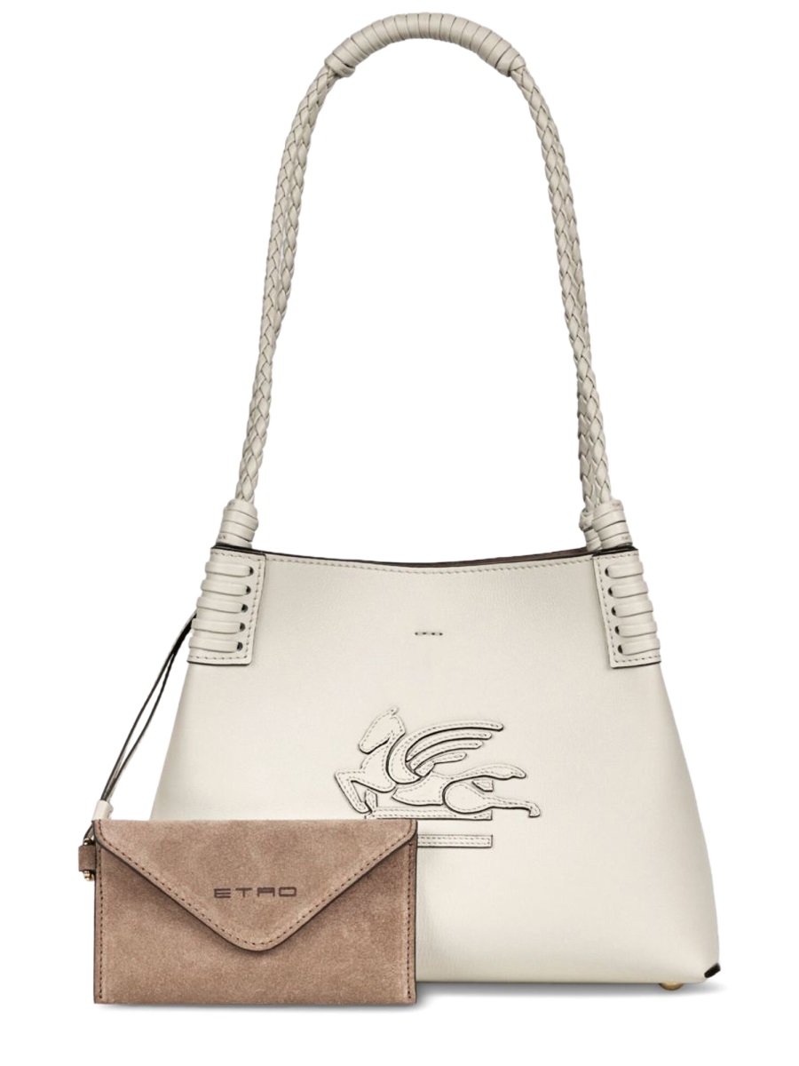 Etro Neutrals Libra Winged Horse Embossed Shopping Bag Neutraal