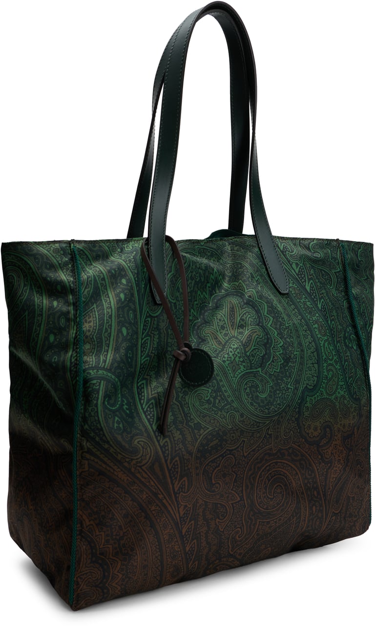Etro Elegant tote bag with paisley pattern Groen