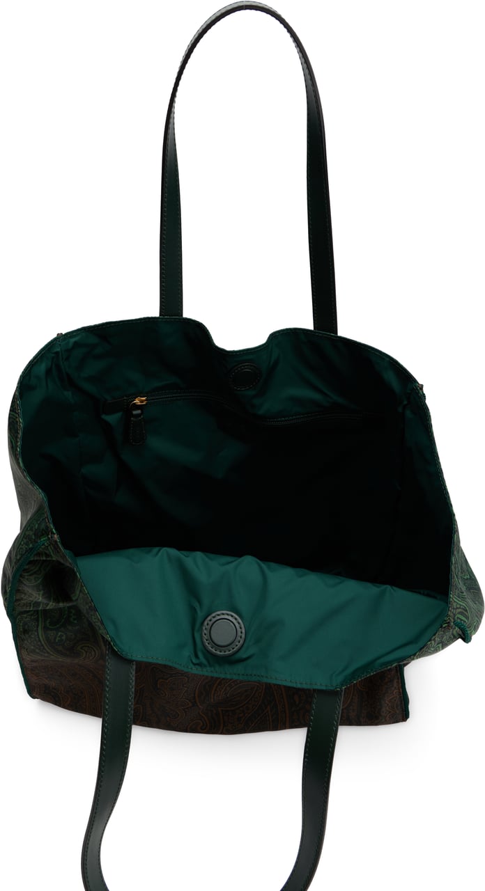 Etro Elegant tote bag with paisley pattern Groen