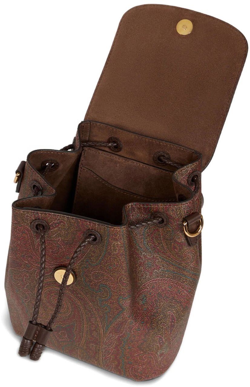Etro Arnica Compact Paisley Patterned Small Backpack Grijs