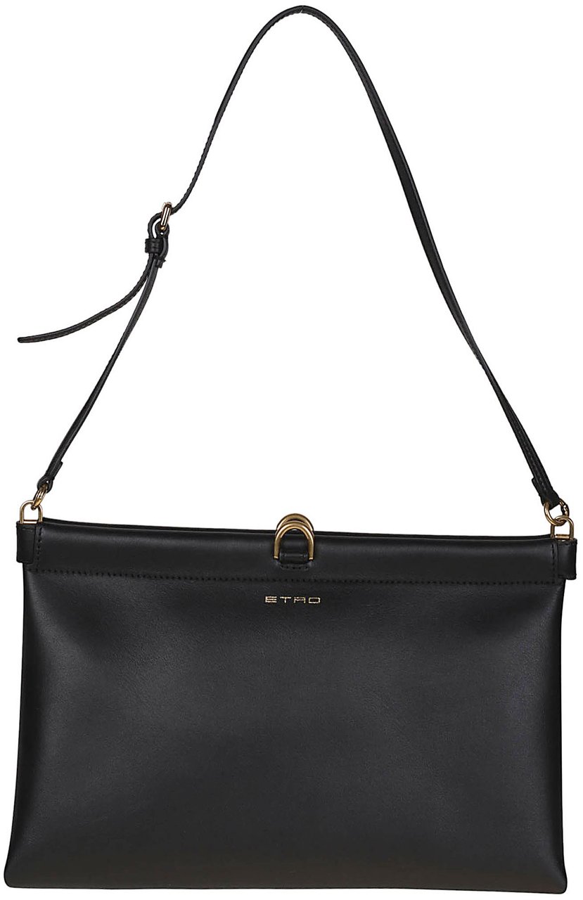 Etro Medium Talk Clutch Bag Black Zwart