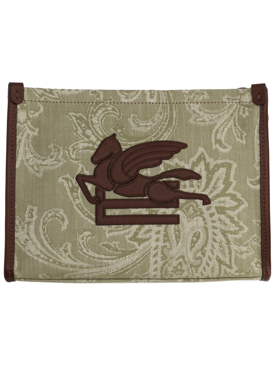 Etro Beige Arnica Paisley Jacquard Cotton-Blend Pouch Neutraal
