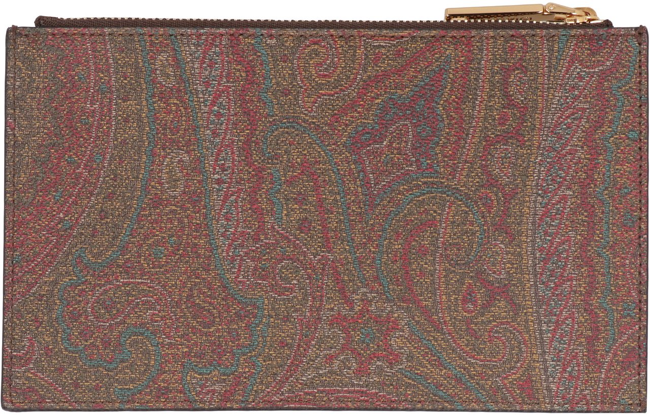 Etro Logo print flat pouch Bruin