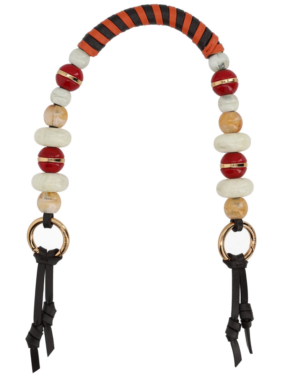 Etro Cream Bead Statement Bag Handle Rood