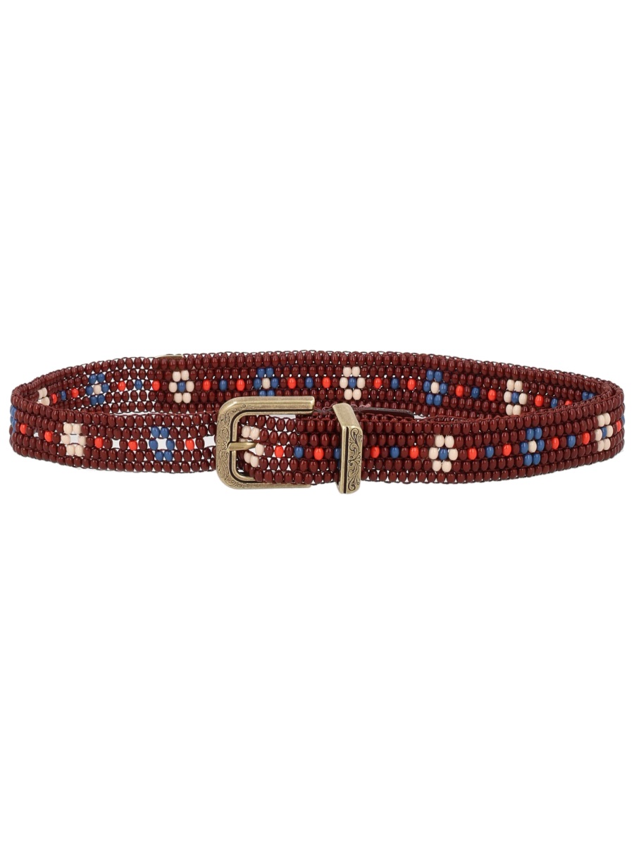 Etro Beaded Narrow Belt Rood