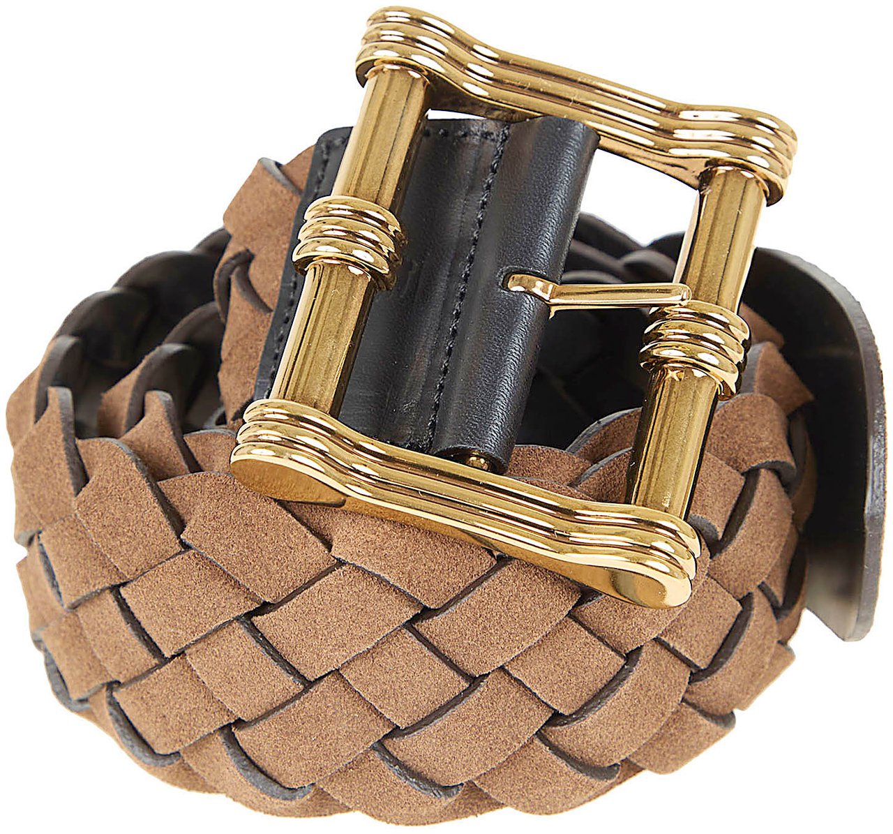 ETRO REVERSIBLE BELT SUEDE + WEAVE 6CM Maroon