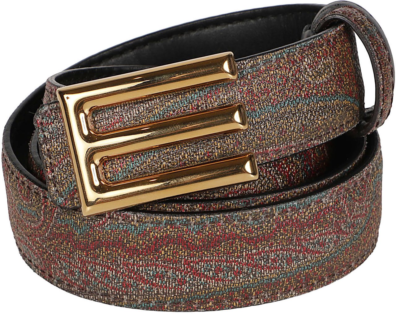 Etro Arnica Reversible Logo Belt Black Zwart