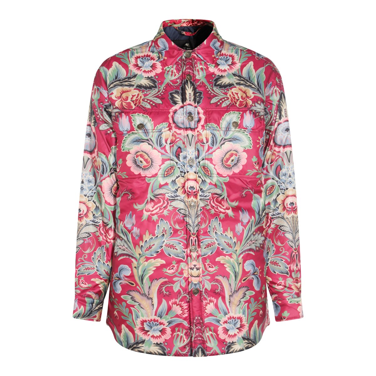 Etro Multicolor Down Jacket Grijs