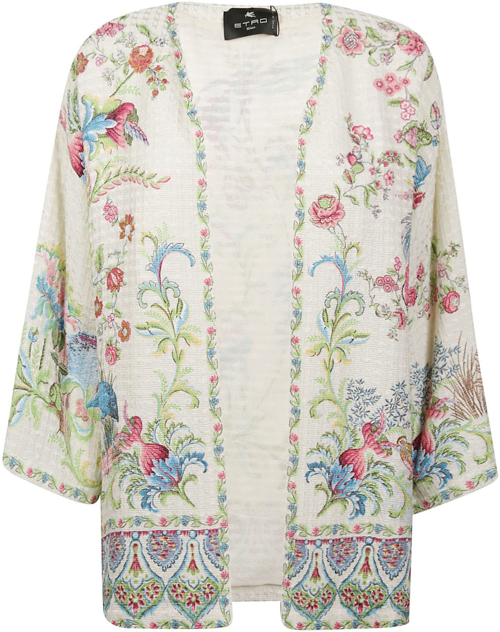 Etro Three Quartes Sleeve Kesa Jacket White Wit