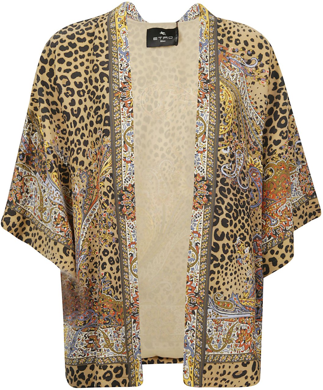 Etro Short Sleeve Printed Kesa Jacket Brown Bruin
