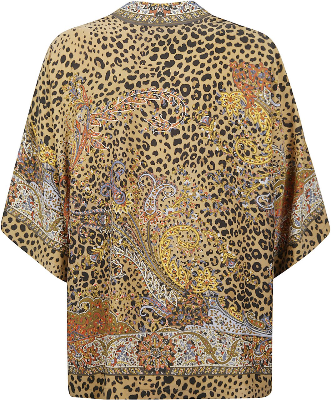 Etro Short Sleeve Printed Kesa Jacket Brown Bruin