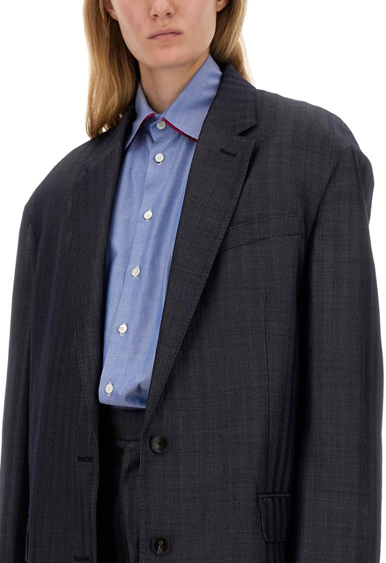 Etro Pegasus Buttoned Over Jacket Blauw