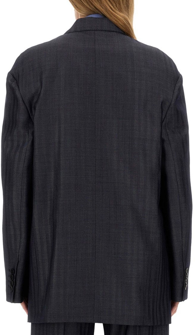 Etro Pegasus Buttoned Over Jacket Blauw