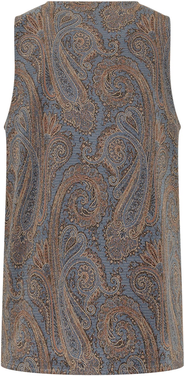 Etro Gilet con Motivo Paisley Blauw