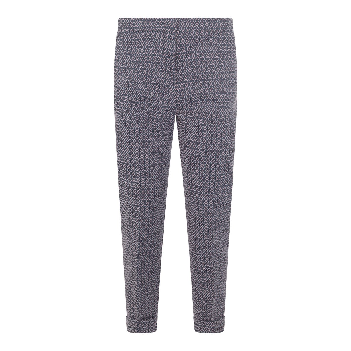 Etro Slim Tapered Pants With Geometric Pattern Grijs