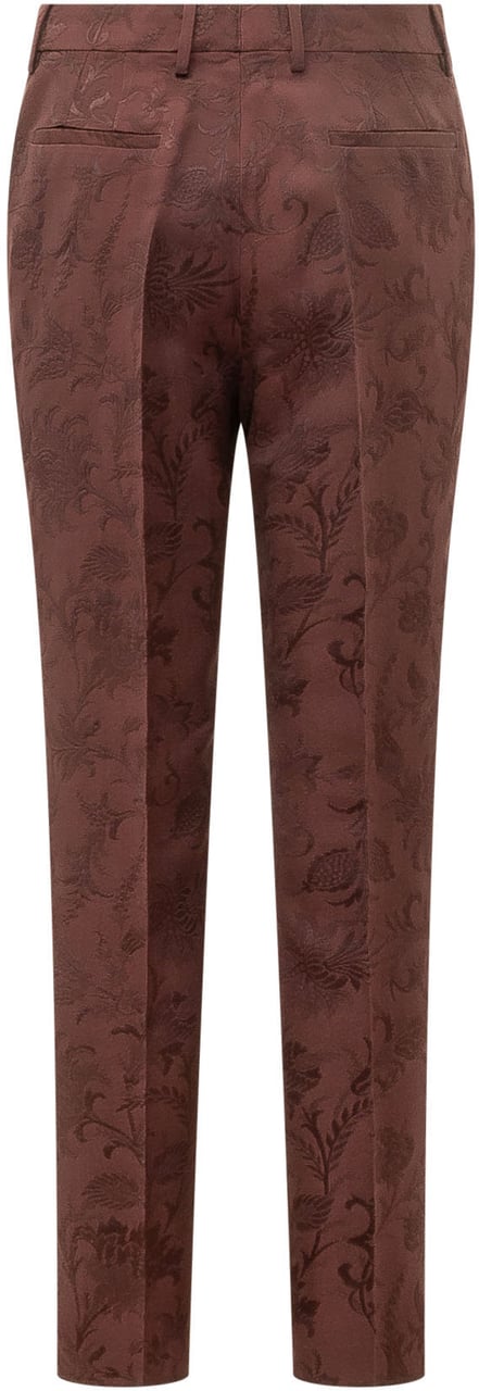 Etro Pantaloni con Motivo Floreale Bruin