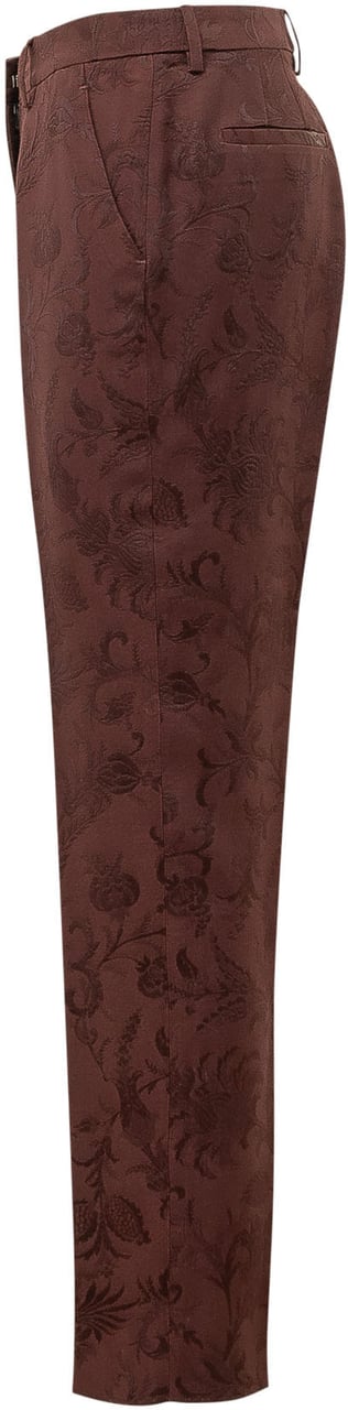 Etro Pantaloni con Motivo Floreale Bruin