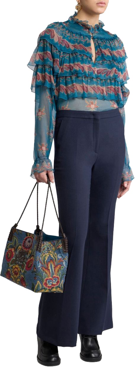 Etro Trousers Blue Blauw