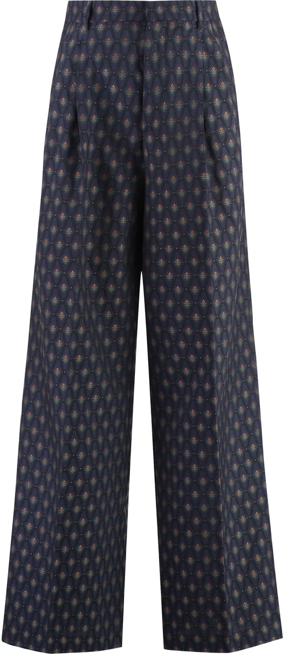 Etro Jacquard trousers Blauw