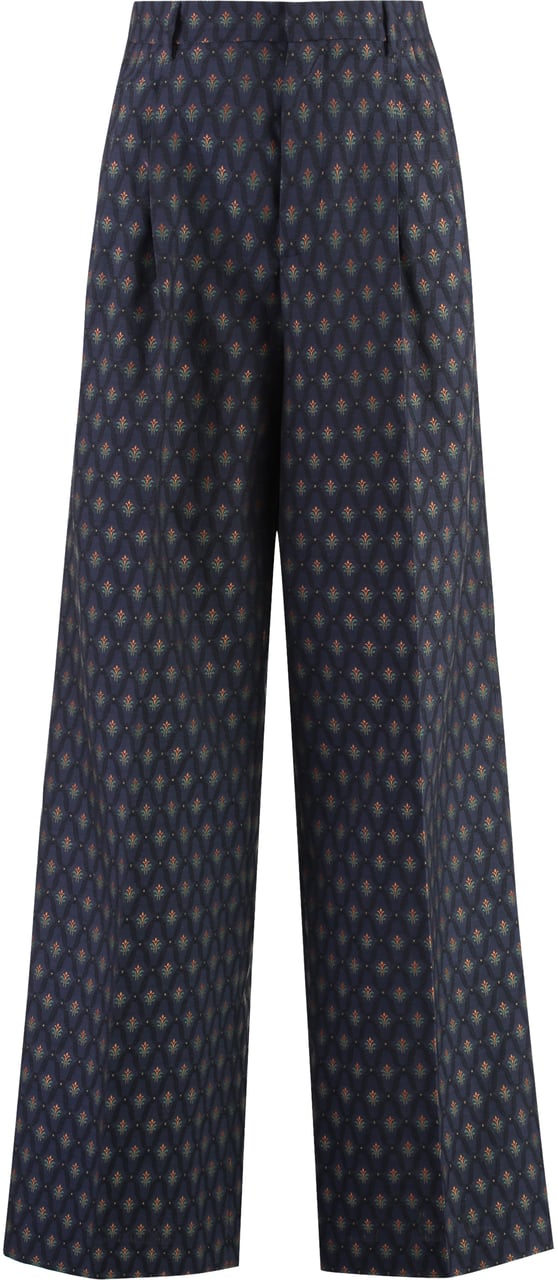 Etro Jacquard trousers Blauw