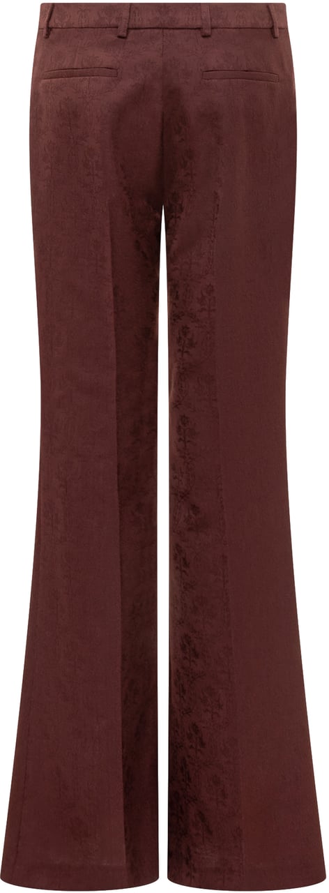 Etro Etro Pantaloni Flare Bordeaux Jacquard Rood