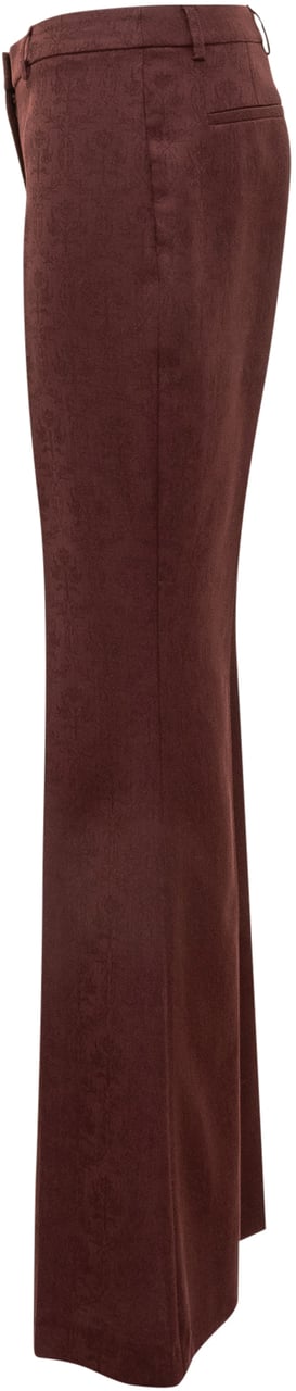 Etro Etro Pantaloni Flare Bordeaux Jacquard Rood