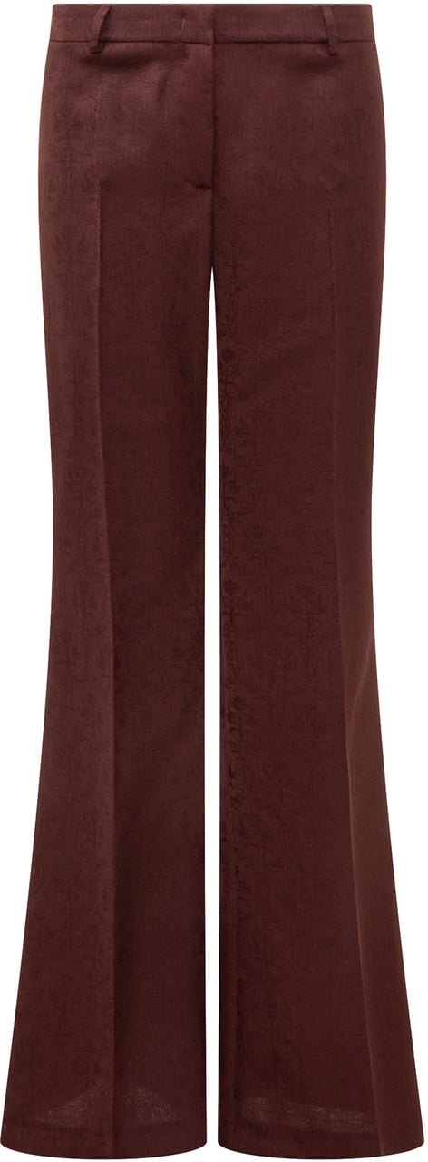 Etro Etro Pantaloni Flare Bordeaux Jacquard Rood