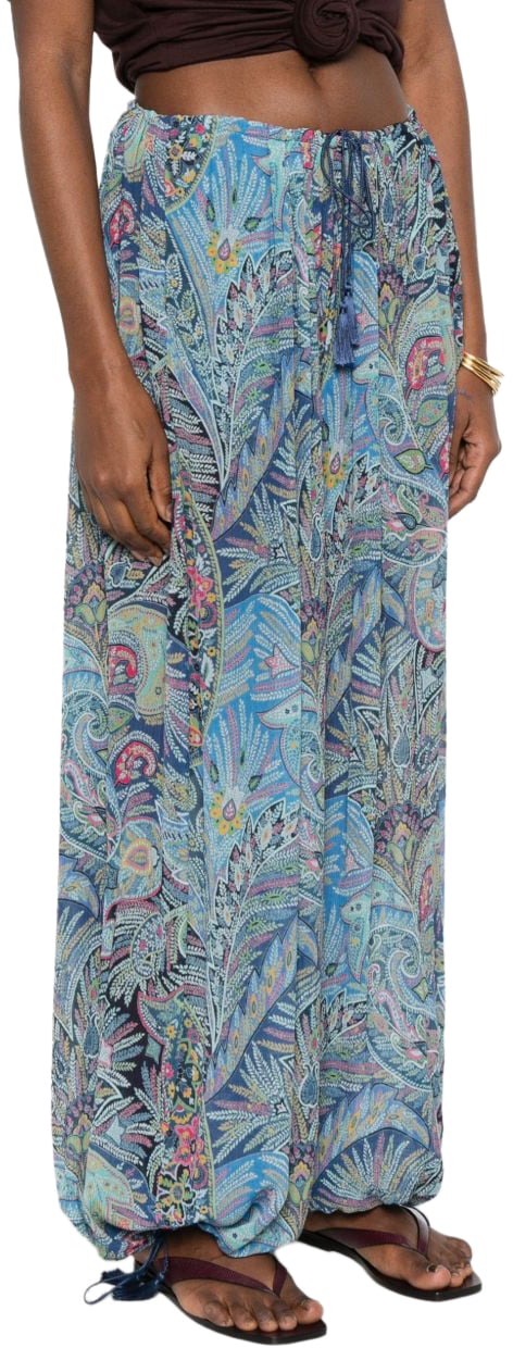 Etro Trousers Clear Blue Blauw