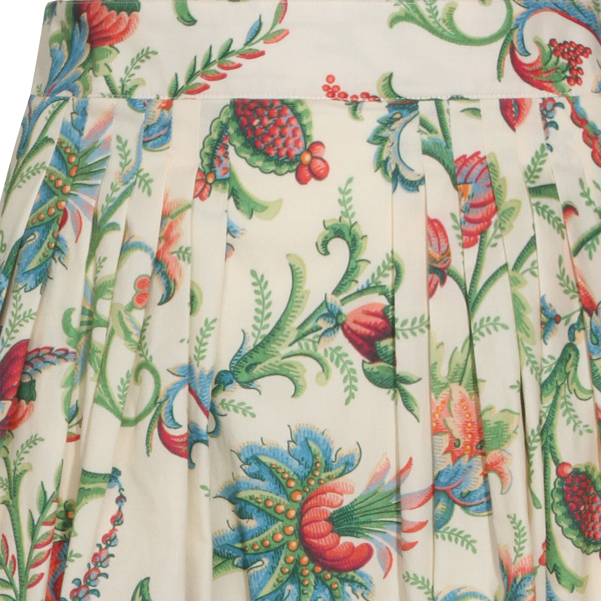 Etro Floral Pleated Midi Skirt Grijs