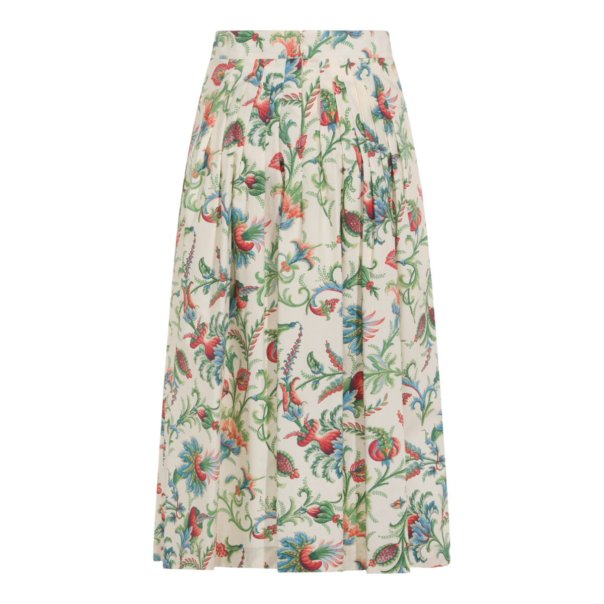 Etro Floral Pleated Midi Skirt Grijs