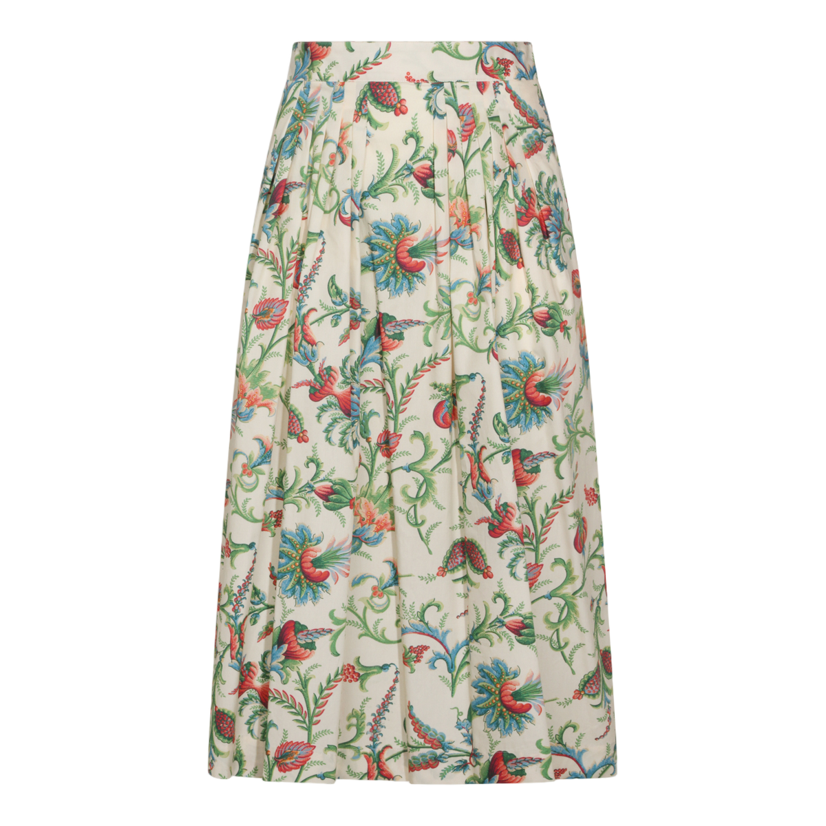 Etro Floral Pleated Midi Skirt Grijs