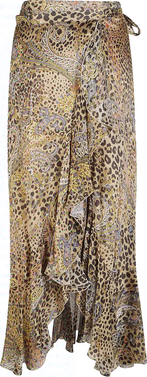 Etro Maxi Wrap Skirt Brown Bruin