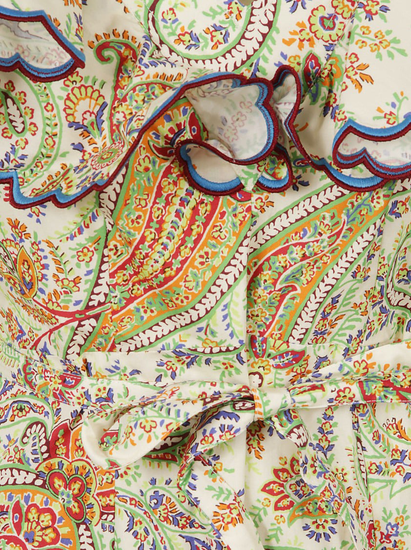 Etro Multicolored Paisley Print Maxi Dress Neutraal