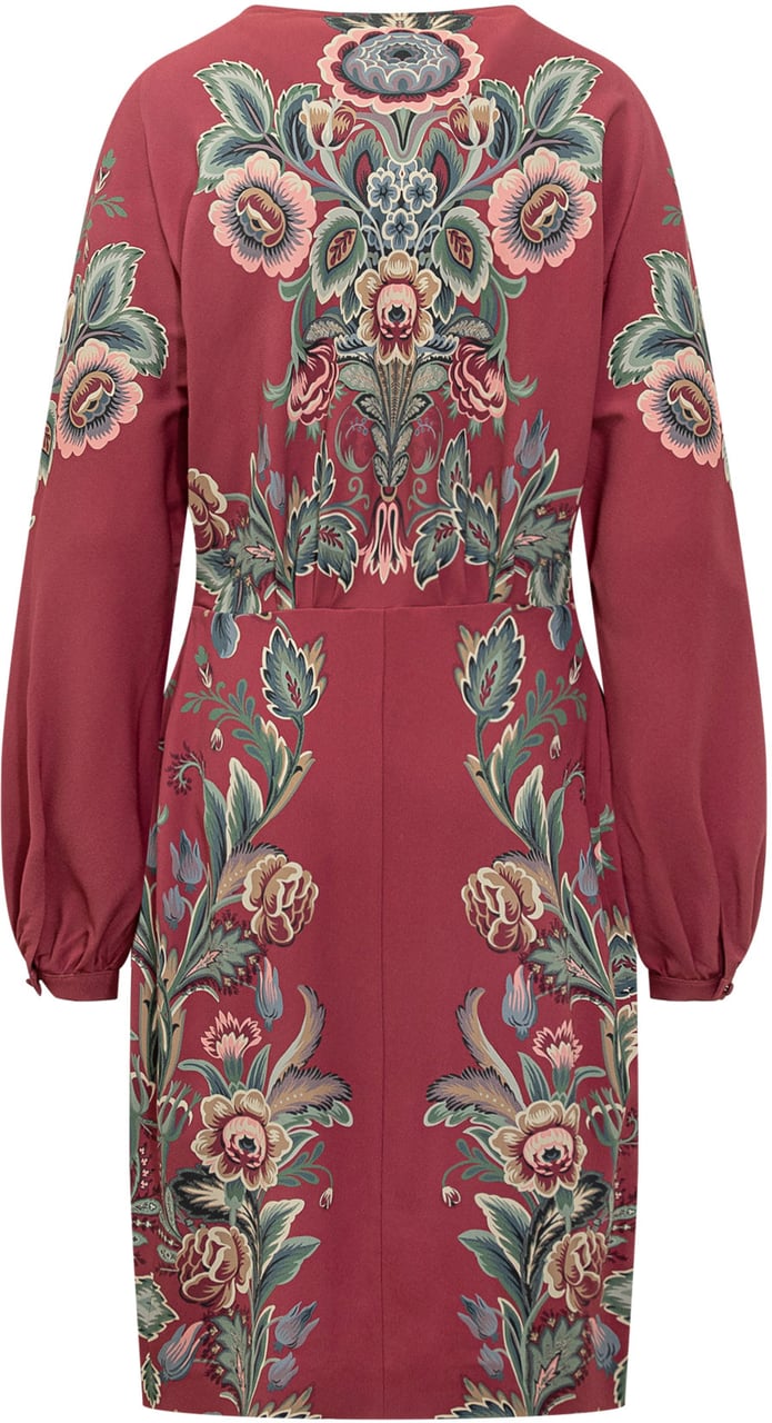 Etro Abito in Viscosa a Fantasia Floreale Etro Rood