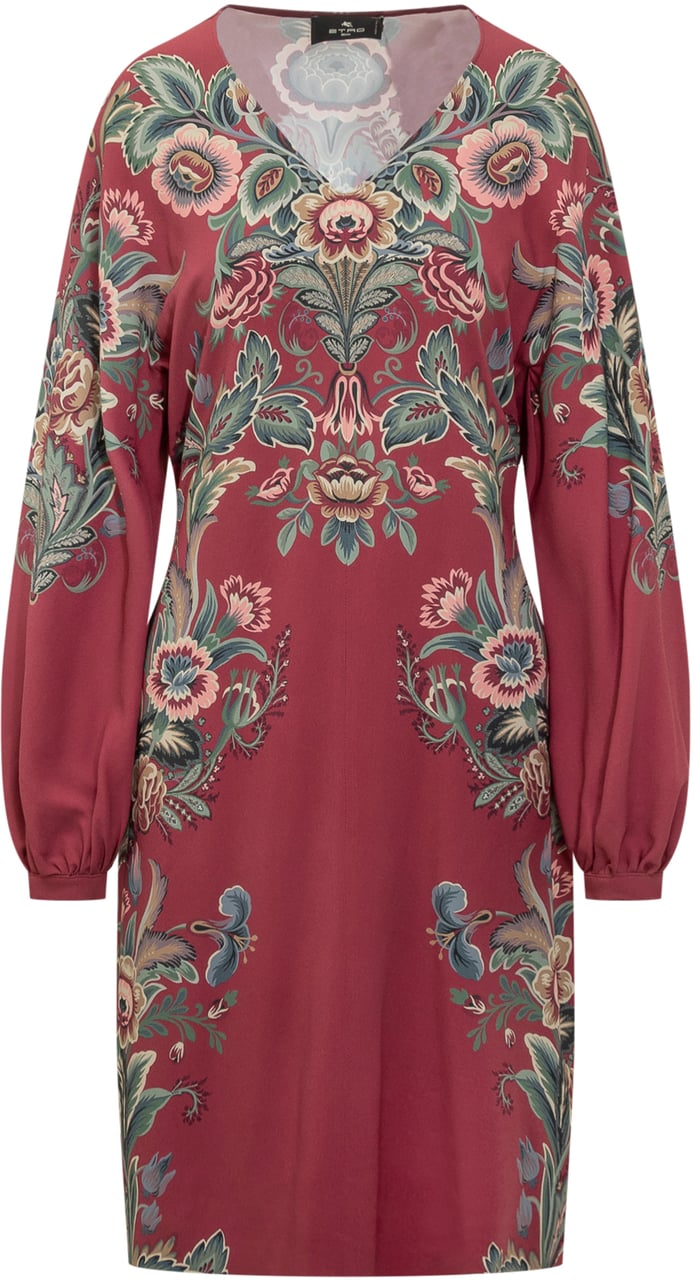 Etro Abito in Viscosa a Fantasia Floreale Etro Rood