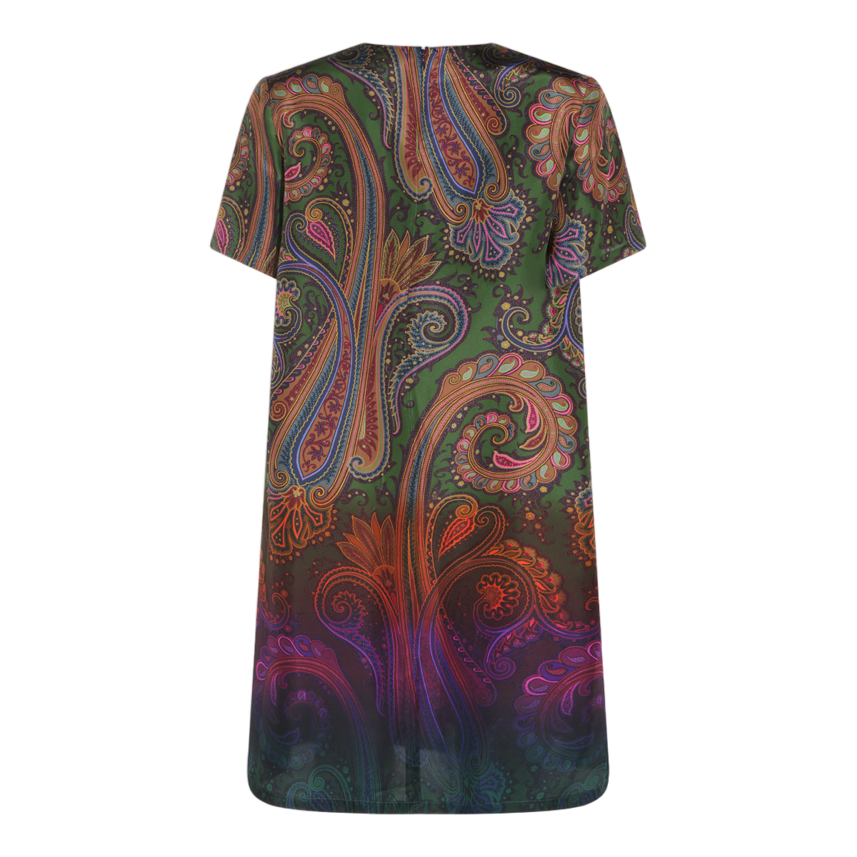 Etro Multicolor Silk Dress with Paisley Motif Grijs