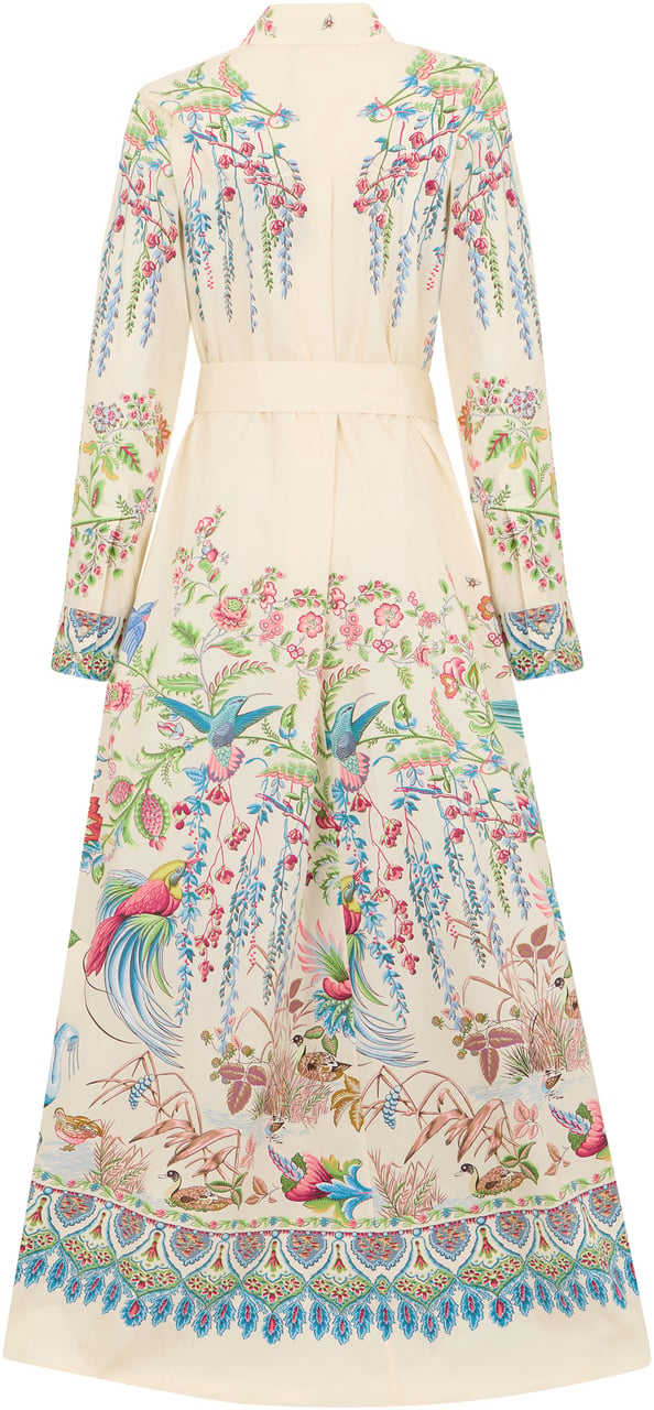 Etro Long cotton dress with print Neutraal