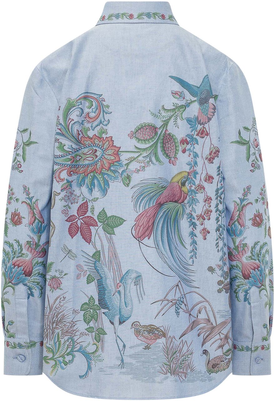 Etro Reg Button-Up Shirt Lichtblauw