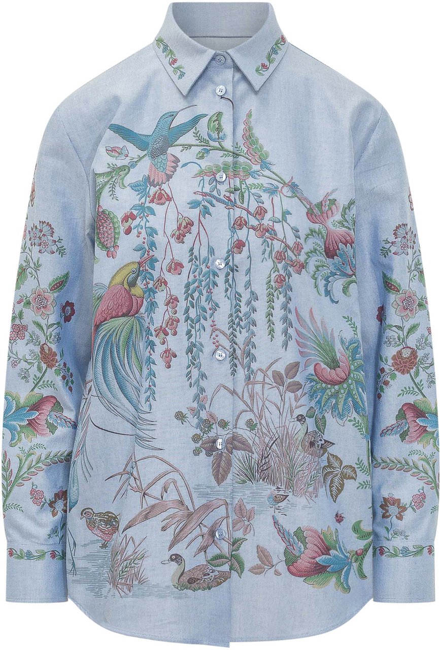 Etro Reg Button-Up Shirt Lichtblauw