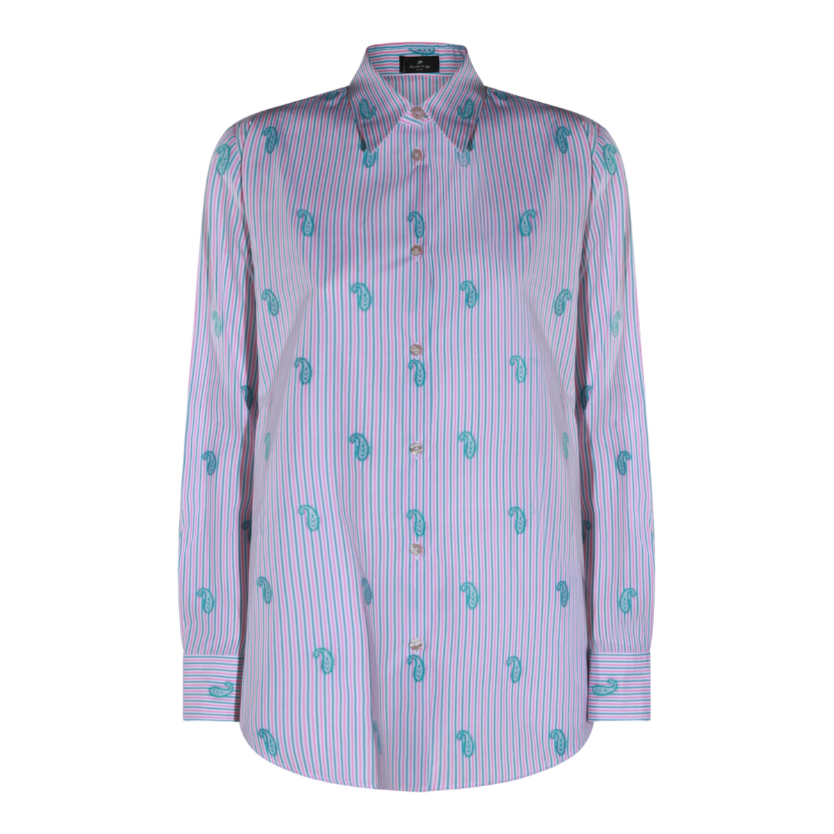 Etro Long-Sleeve Striped Shirt Rood
