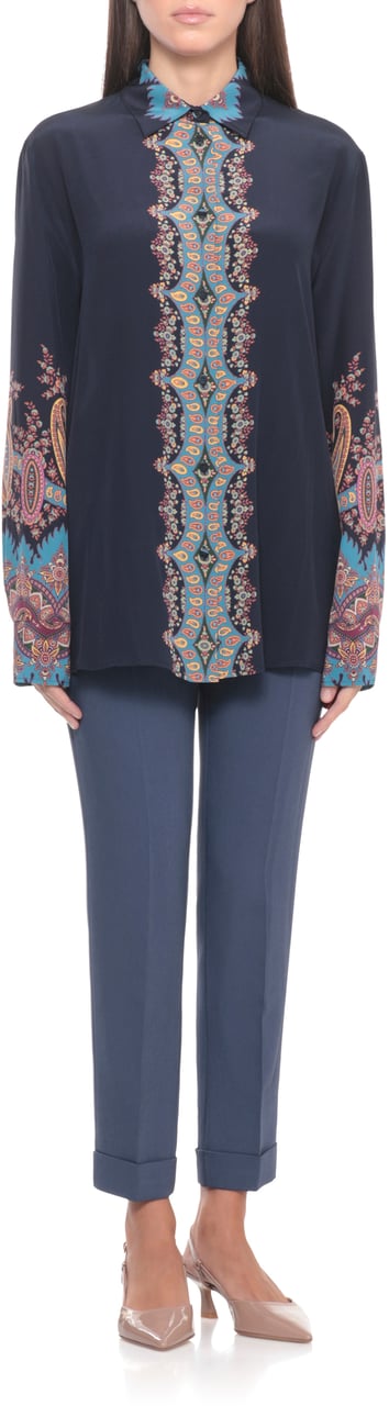 Etro Shirts Blue Blauw