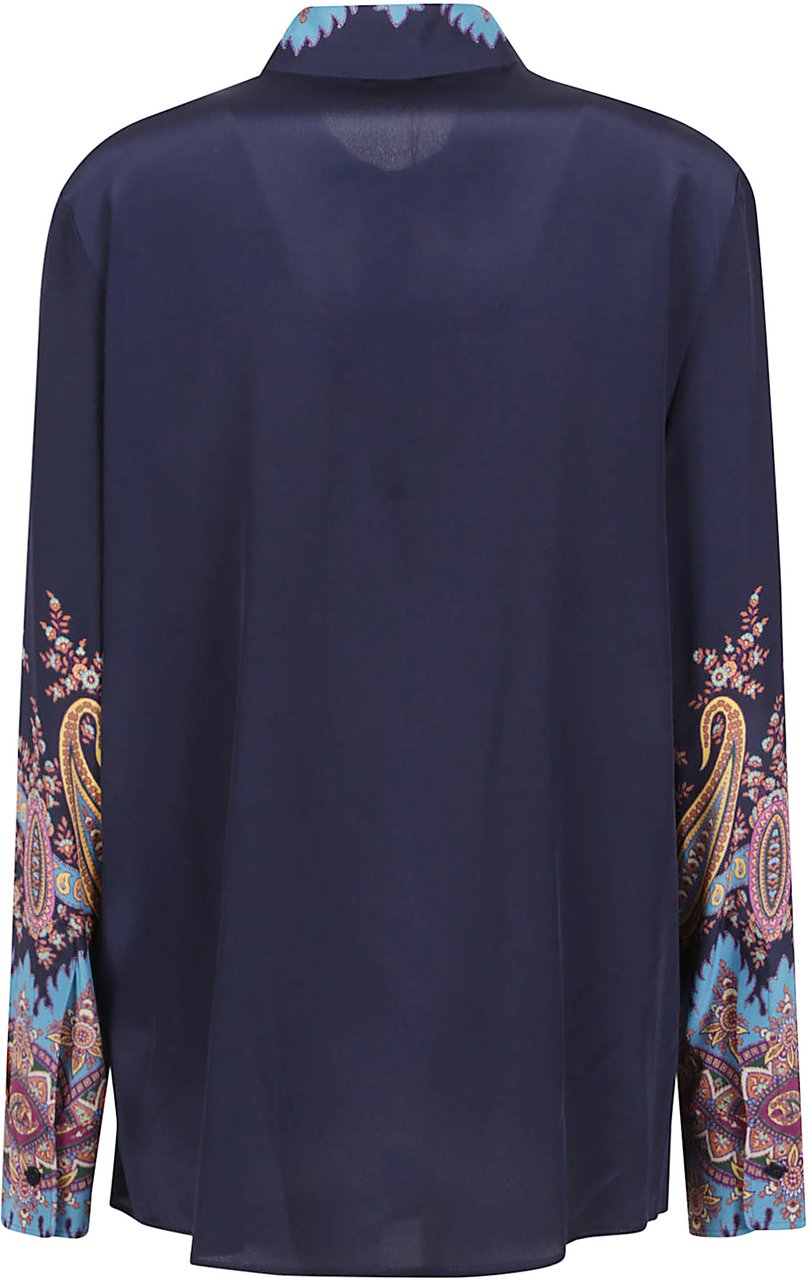 Etro Long Sleeve Shirt Blue Blauw