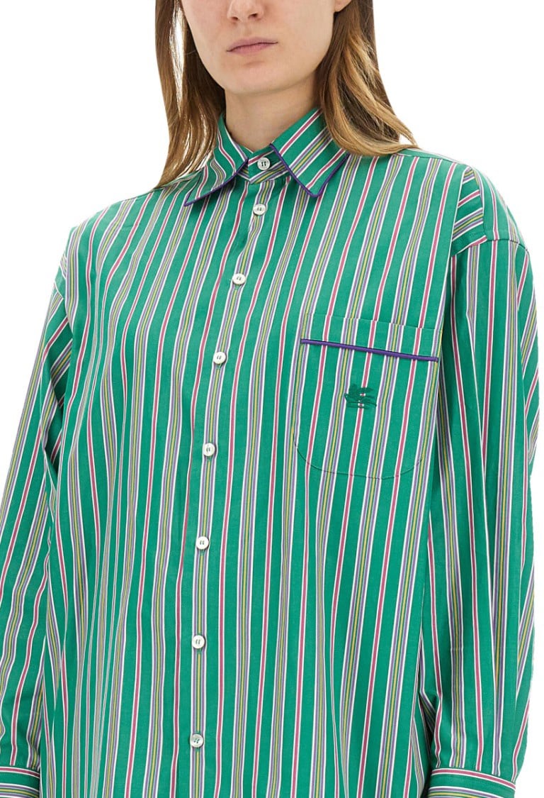 Etro Striped Jacquard Shirt Groen
