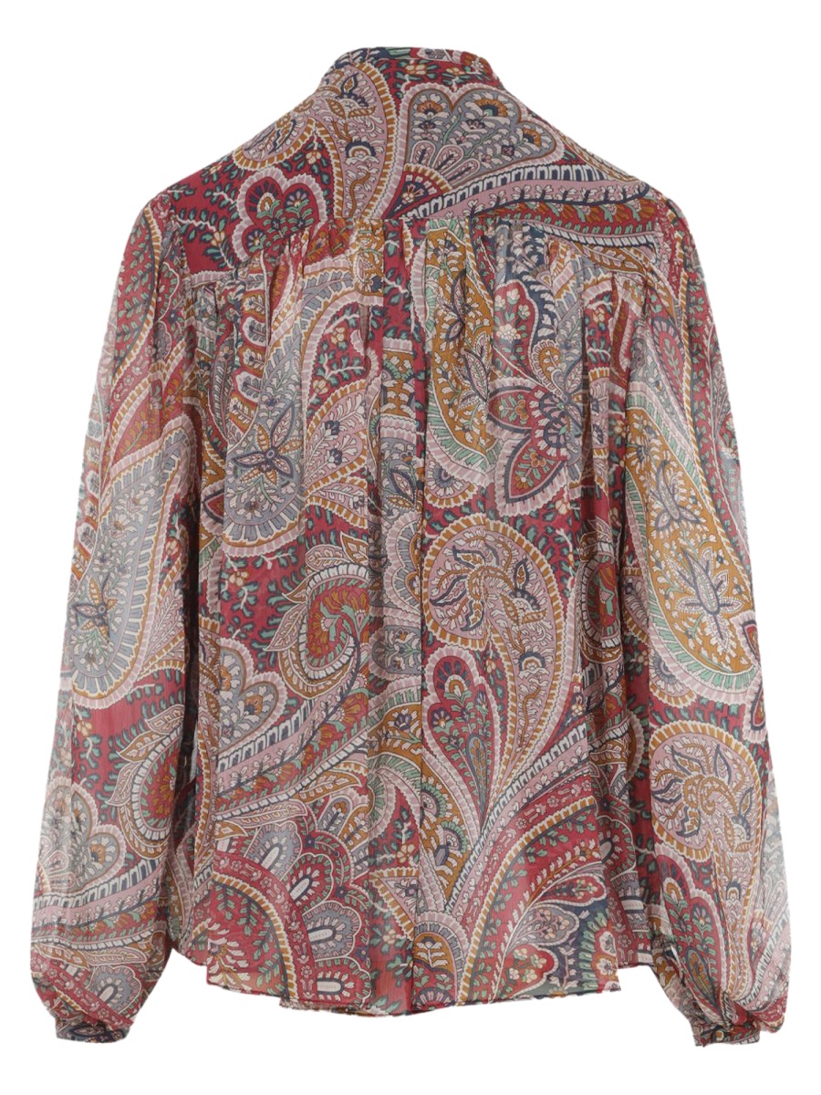 Etro Multicolor Paisley Silk Blouse Bruin