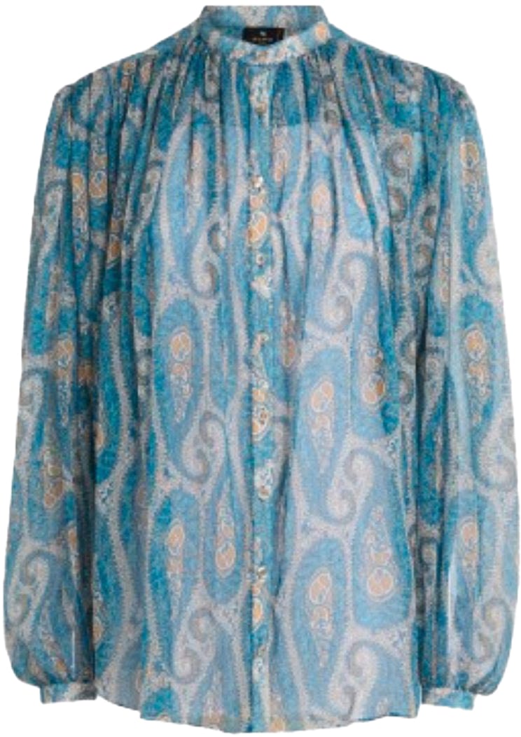 Etro Shirts Blue Lichtblauw