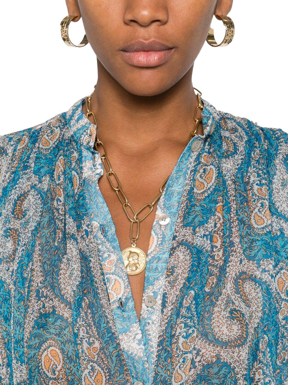 Etro Shirts Blue Lichtblauw