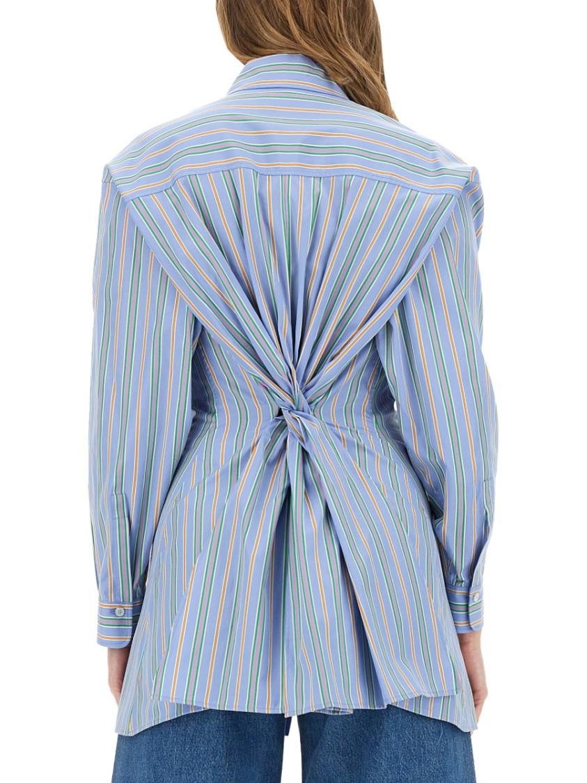 Etro Jacquard Shirt And Knot In The Back Blauw