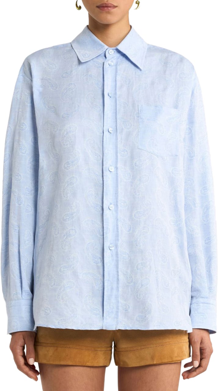 Etro Shirts Clear Blue Blauw