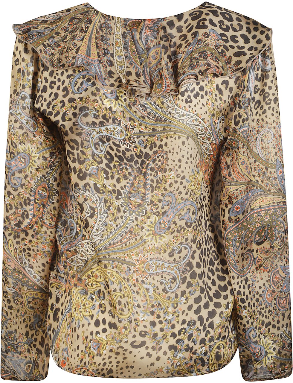 Etro Long Sleeve Flared Shirt Brown Bruin